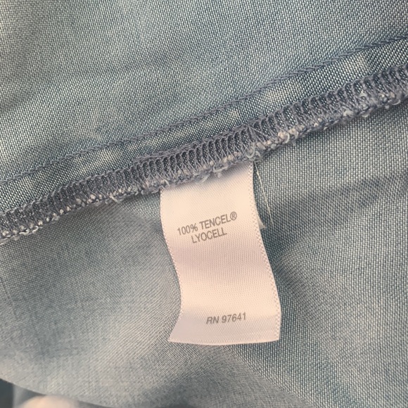 J. Jill Denim Light Wash Sleeveless Chambray Jean shirt Dress button XS - Picture 5 of 13